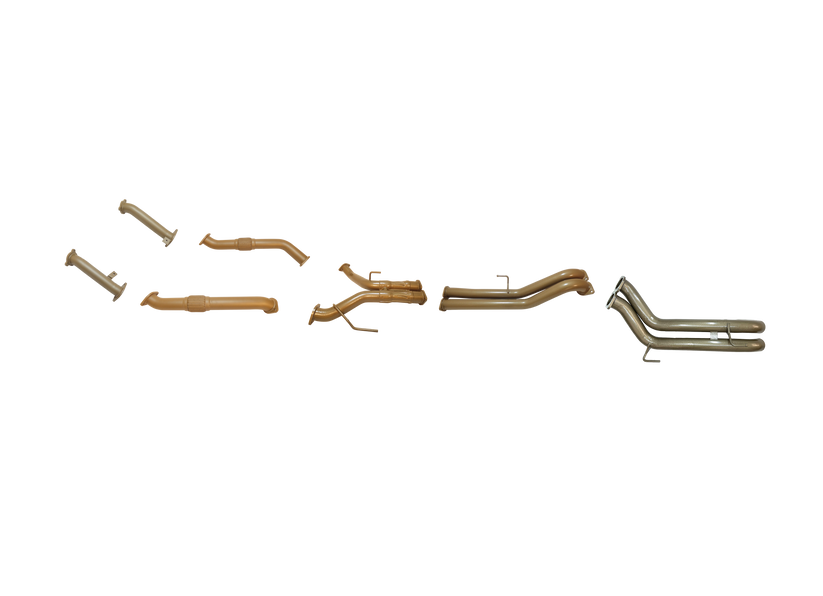 King Brown - Toyota Landcruiser 200 Series V8 4.5L Diesel Twin Turbo 2008 to Sep 2015 (without DPF/Air Purifier) - Twin 3" with Centre and Rear Pipe Only Option Kit