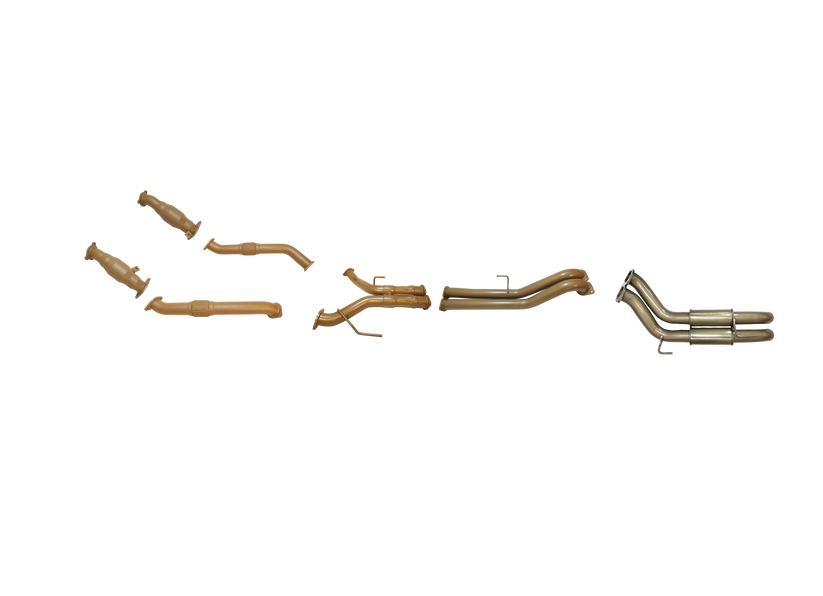 King Brown - Toyota Landcruiser 200 Series V8 4.5L Diesel Twin Turbo 2008 to Sep 2015 (without DPF/Air Purifier) - Twin 3" with CATS and Rear Resonators Kit