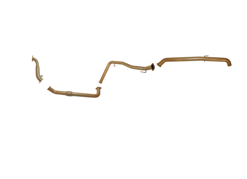 King Brown - Nissan Navara D40 2.5L TD Dual Cab/King Cab TD 2006 to 2016 (without DPF/Air Purifier) - Single 3" With Centre and Rear Pipe Only Kit