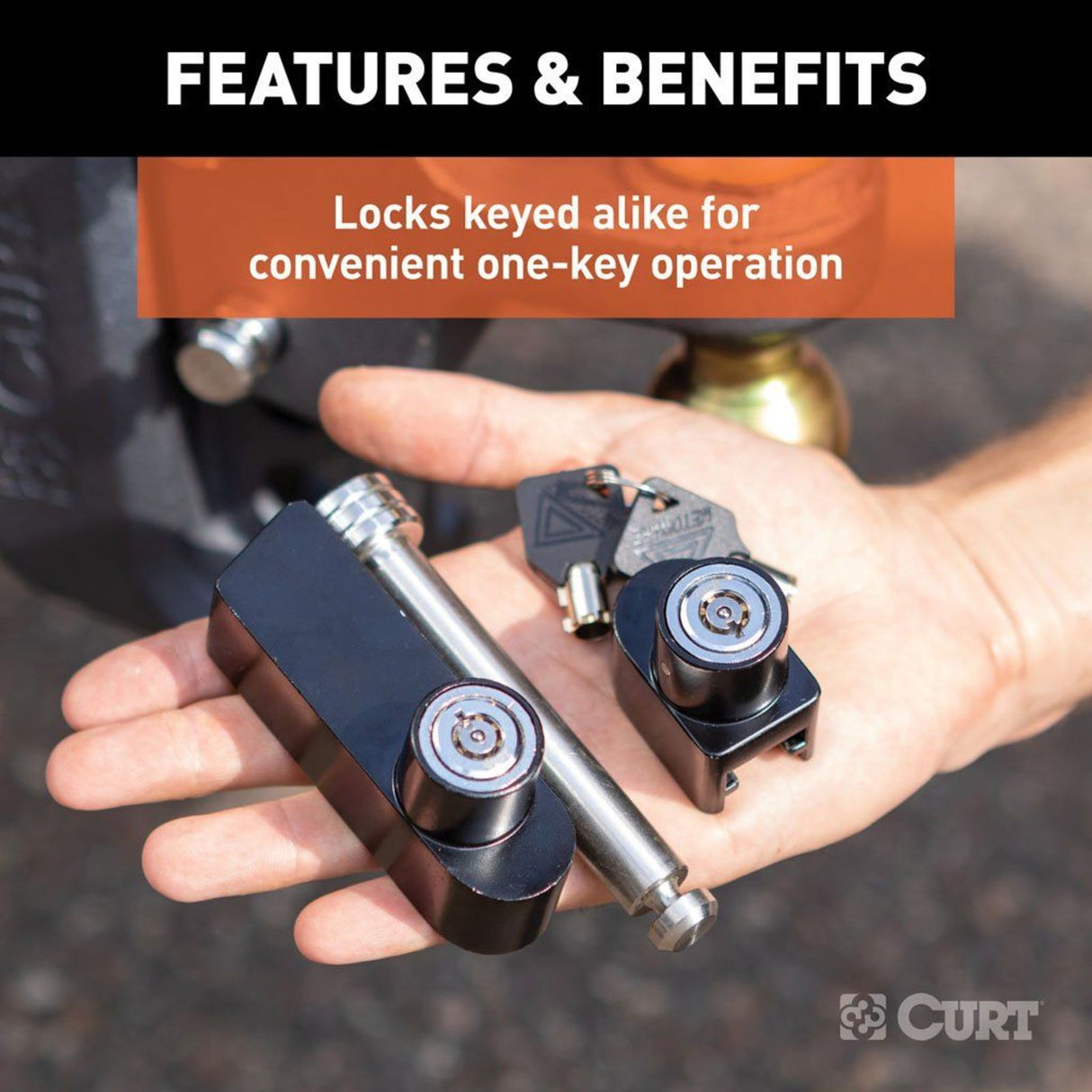 CURT - Rebellion XD Tongue And Hitch Lock Set