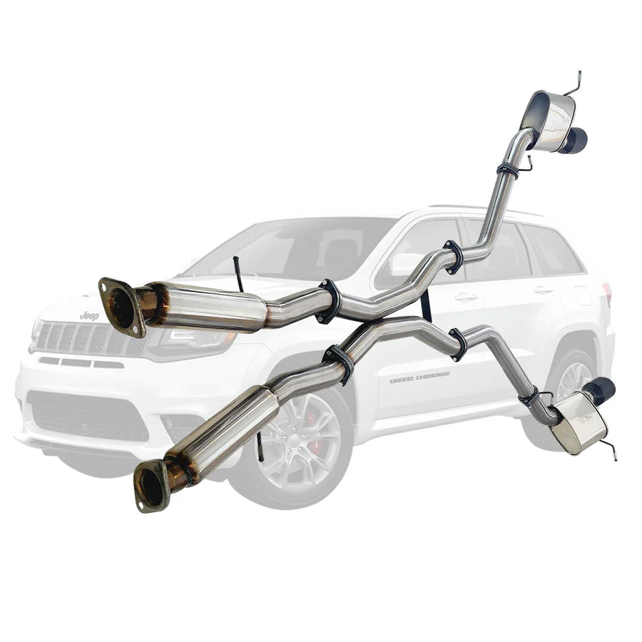 ESA 4X4 - Stainless Steel 3 Inch Cat Back Exhaust With Centre Hotdogs For SRT Jeep Grand Cherokee 6.4 2012 - 2021 BC Tips