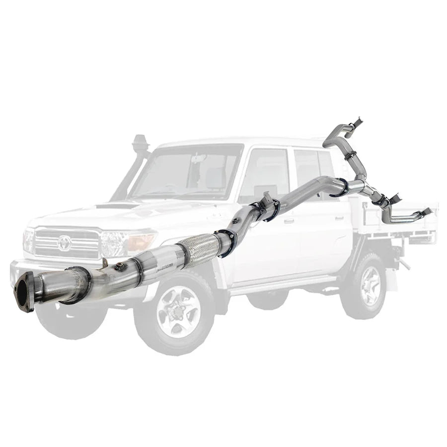 ESA 4X4 - Toyota Landcruiser 79 Series VDJ79 4.5L V8 4 Inch Single into Twin 3 Inch Turbo Back DPF Delete
