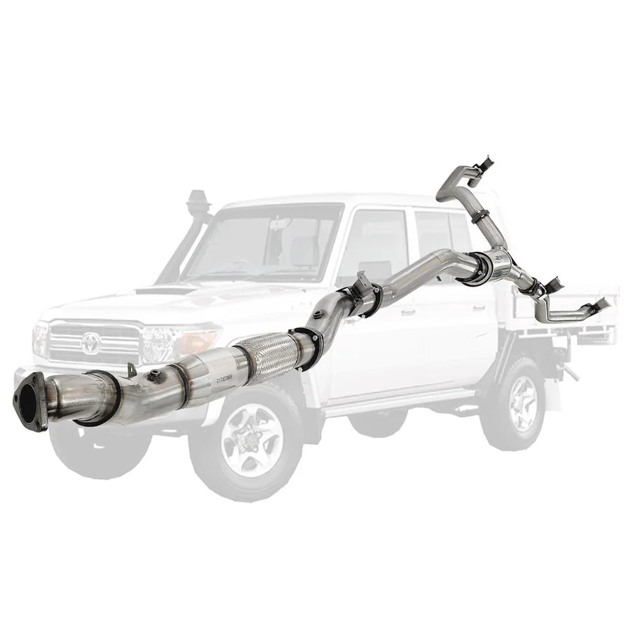 ESA 4X4 - Toyota Landcruiser 79 Series VDJ79 4.5L V8 4 Inch Single into Twin 3 Inch Turbo Back DPF Delete