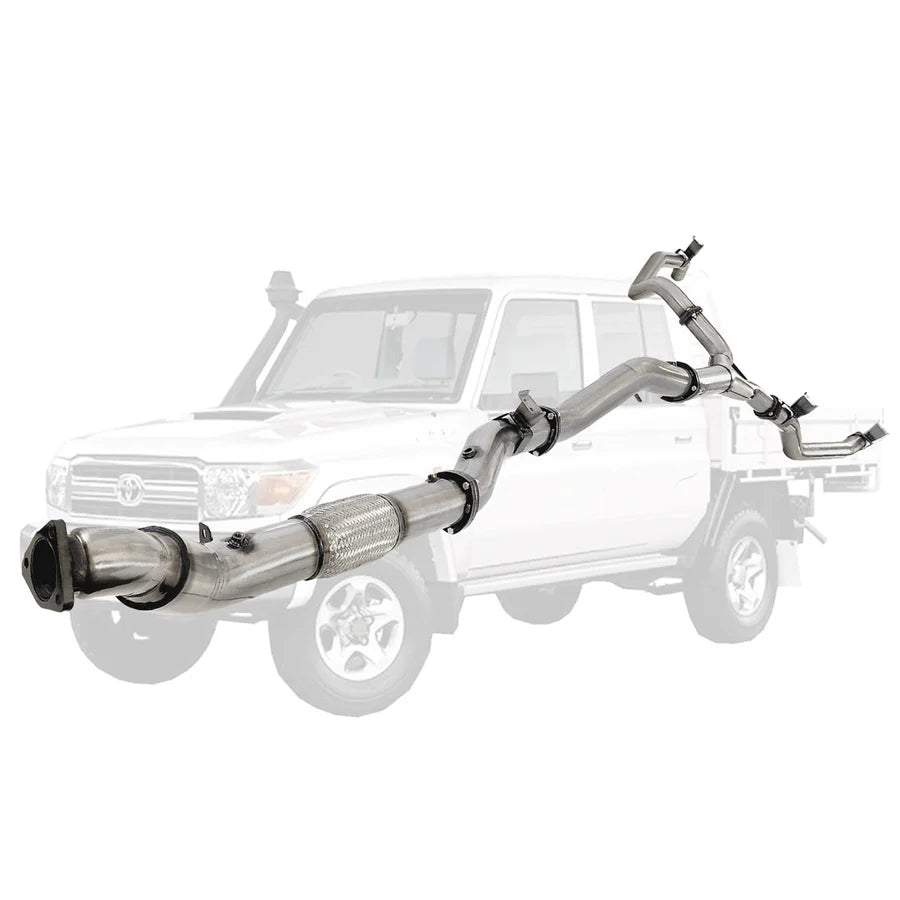 ESA 4X4 - Toyota Landcruiser 79 Series VDJ79 4.5L V8 4 Inch Single into Twin 3 Inch Turbo Back DPF Delete