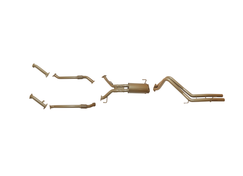 King Brown - Toyota Landcruiser 200 Series V8 4.5L Diesel Twin Turbo 2008 to Sep 2015 (without DPF/Air Purifier) - Twin 2 1/2" with Rear Pipe Only Option Kit.