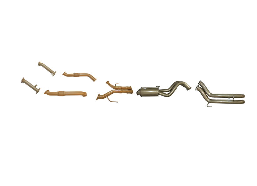 King Brown - Toyota Landcruiser 200 Series V8 4.5L Diesel Twin Turbo 2008 to Sep 2015 (without DPF/Air Purifier) - Twin 3" with Rear Pipe Only Option Kit.