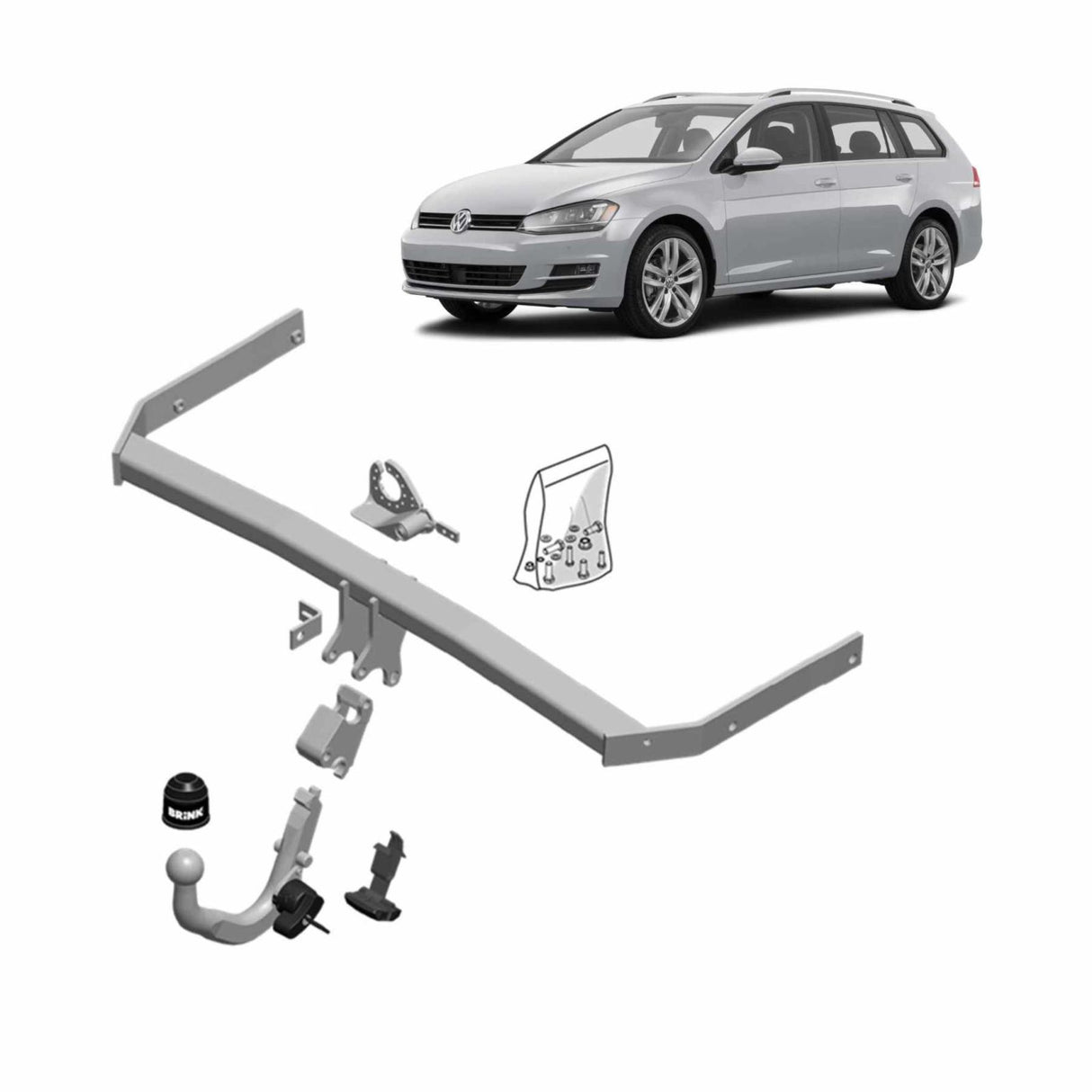 BRINK - Volkswagen Golf Wagon (2013 - 2017) European Style Towbar & Direct Fit Wiring