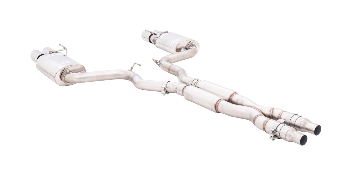 XForce - FORD MUSTANG FN GT FASTBACK COYOTE 5.0L (07/2017-on) Twin 3″ Stainless Steel Cat-Back System With Quad 4″ Tips