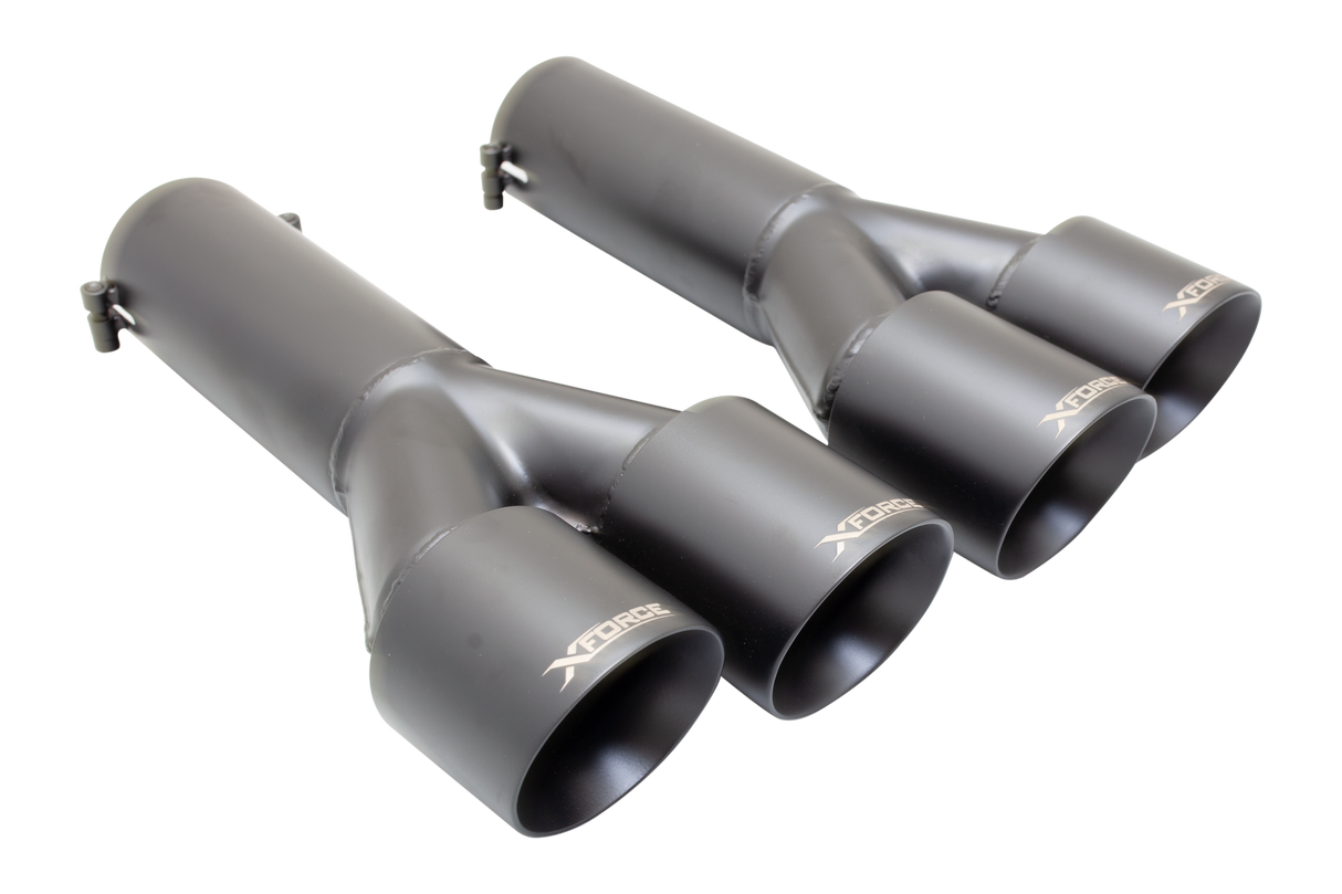 Xforce | 2.5" Matte Black Exhaust Tip Kit | Holden Commodore VE & VF V8 Ute 2007-2017 | ES-VE30-BLACKTIPS