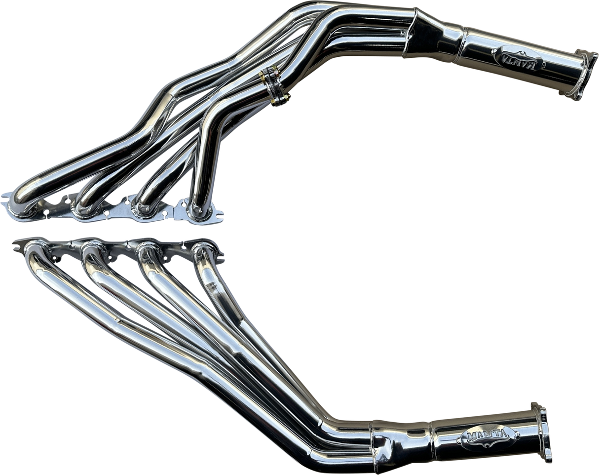 Manta | 1 3/4″ 4-1 Tuned Extractors with 3″ Outlets | Commodore VB–VS V8 5.0L EFI – Ceramic Silver