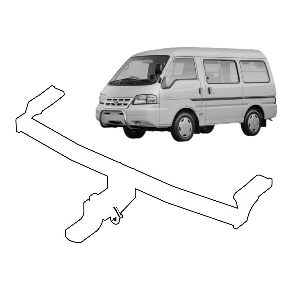 BTA Towbar - Ford Econovan Mid or Long Wheel Base / Single Rear Wheel (01/1984 – 12/2005) - Light Duty 1000kg Capacity