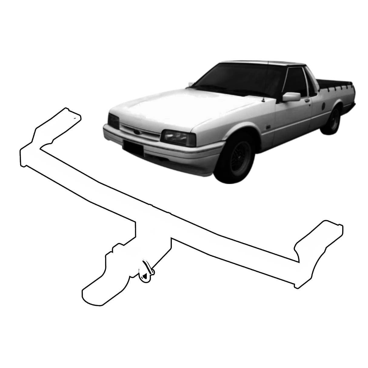 BTA Towbar - Ford Falcon XA/XG Ute (1971 – 03/1996) - Heavy Duty 2000kg Capacity