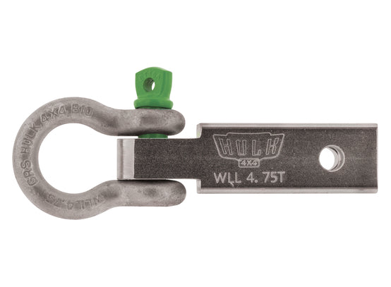 Hulk 4X4 - RECOVERY HITCH 185mm W/BOW SHACKLE GALVANIZED 4 HOLES
