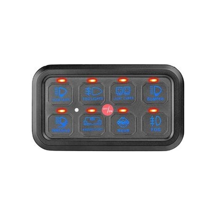 Hulk 4X4 - 8 WAY SWTCH PANEL 60 amp 9-30V 64 COLOUR ILLUM RGB WITH APP &