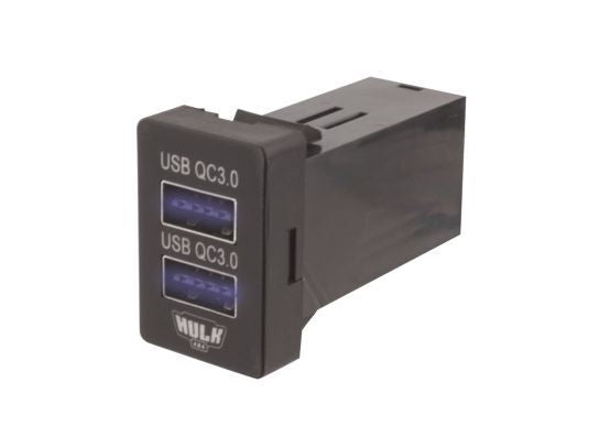 Hulk 4X4 - DUAL USB SOCKET QC3 OE RPL T/S LATE TOYOTA BLUE LED