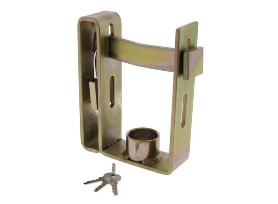 Hulk 4X4 - DUAL TRAILER COUPLING LOCK INC PADLOCK & 3 KEYS ZINC COATED