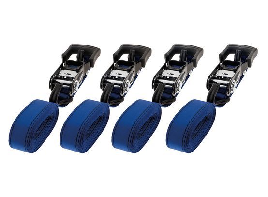 Hulk 4X4 - PKT 4 HD RATCHET TIE DOWN STRAPS 4.65m x 38mm BLUE