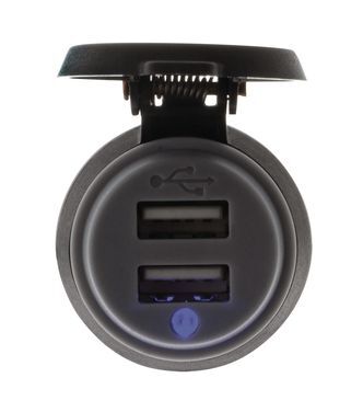 Hulk 4X4 - DUAL USB SOCKET 2.4a EACH PORT TOTAL 4.8a PLASTIC CAP BLU LED