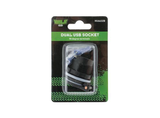 Hulk 4X4 - DUAL USB SOCKET 2.4a EACH PORT TOTAL 4.8a 90 DEGREE TERMINALS