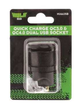 Hulk 4X4 - DUAL USB SOCKET PORT 1: QC3 18w, PORT 2: TYPE C QC4 36w