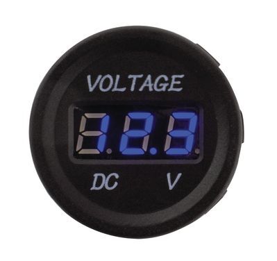 Hulk 4X4 - VOLTMETER 5-30v DC BLUE LED 29mm DIA