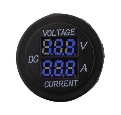 Hulk 4X4 - VOLTMETER & AMMETER 5-30v & 0-10a RANGE BLUE LED 29mm DIA