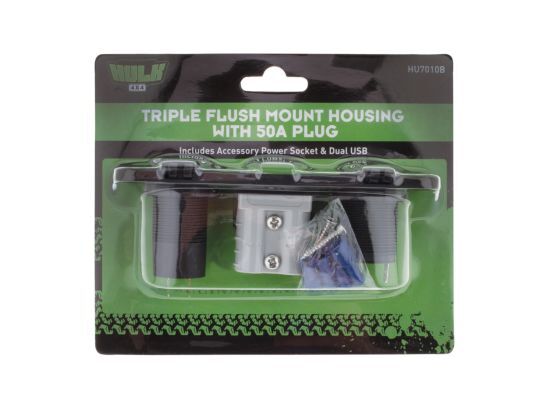 Hulk 4X4 - TRIPLE FLUSH MOUNT HOUSING 50amp ANDERSON STYLE PLUG