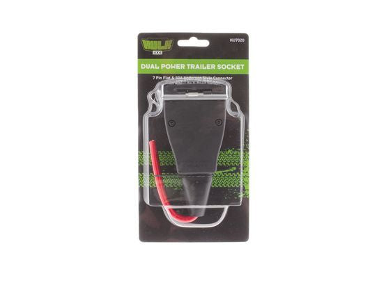 Hulk 4X4 - 7 PIN FLAT TRAILER SOCKET WITH LED LIGHT & 50a ANDERSON STYLE