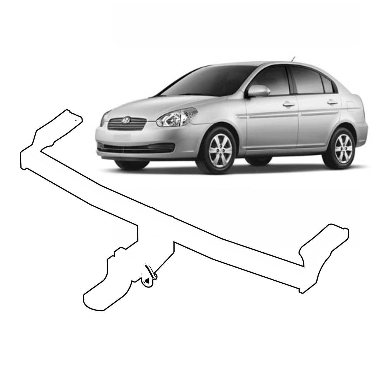 BTA Hyundai Accent (08/2006 – 12/2010) Light Duty Towbar 1100/50kg Capacity