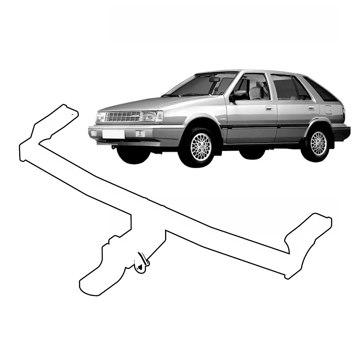 BTA Hyundai Excel X1 (1985 – 01/1990) Light Duty Towbar 600/50kg Capacity