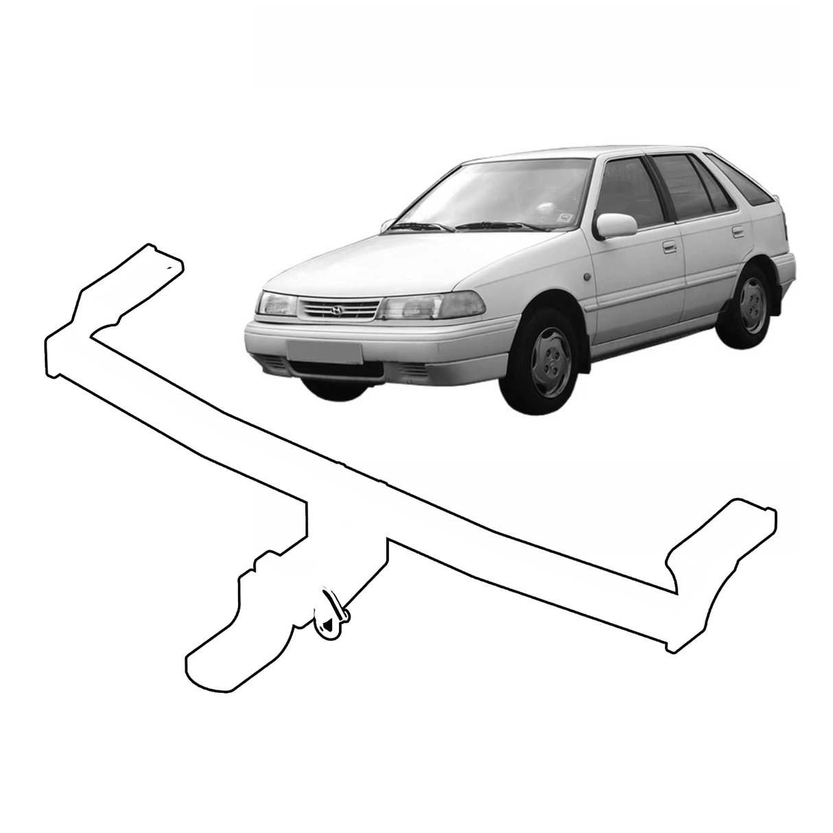 BTA Hyundai Excel X2 (02/1990 – 10/1994) Light Duty Towbar 600/50kg Capacity