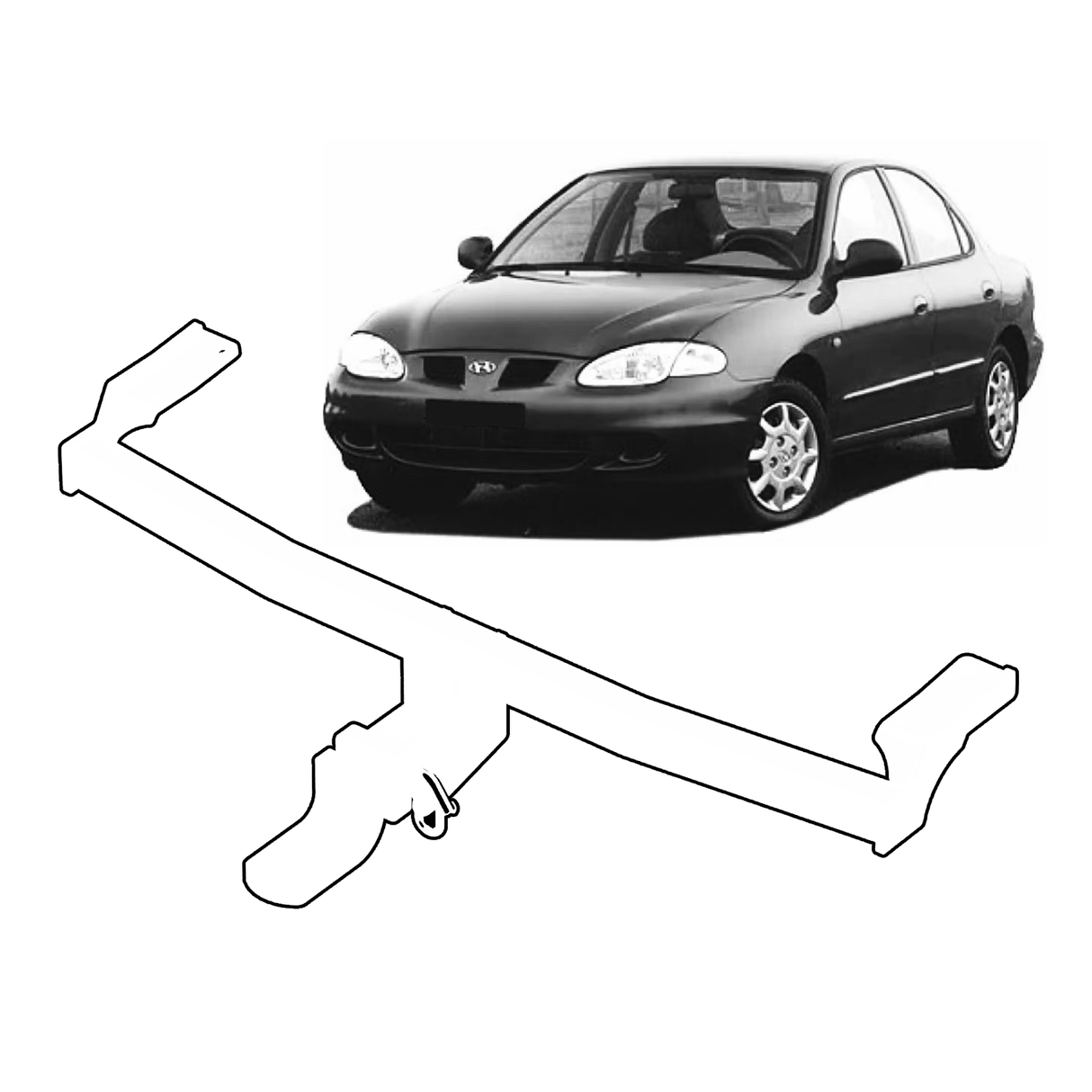 BTA Hyundai Lantra (09/1995 – 10/2000) Light Duty Towbar 850/70kg Capacity