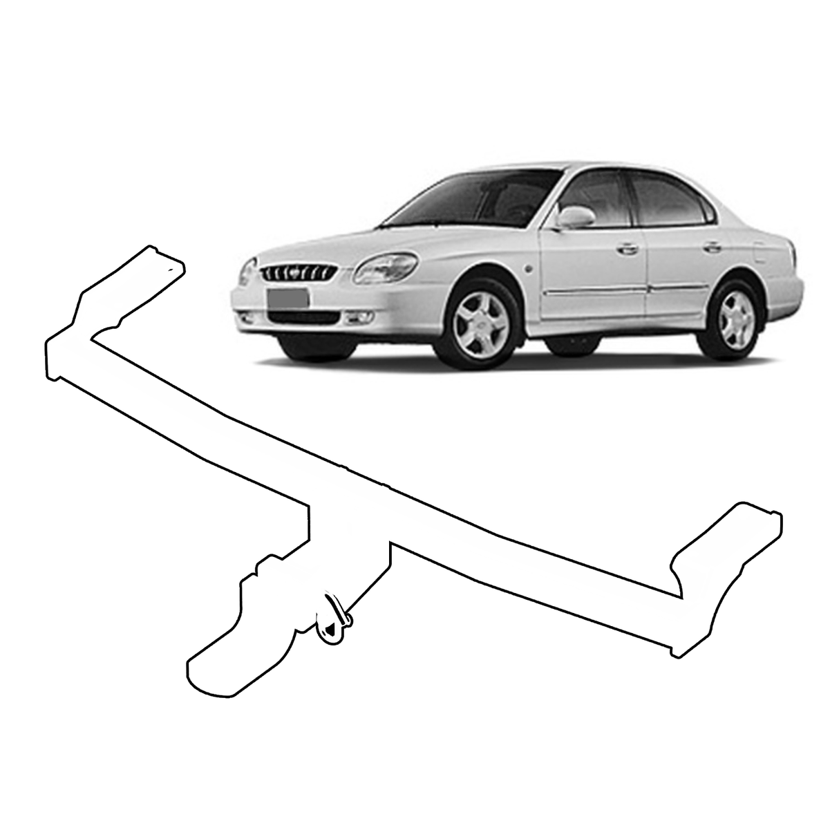 BTA Hyundai Sonata EF (08/1998 – 03/2001) Light Duty Towbar 1200/80kg Capacity