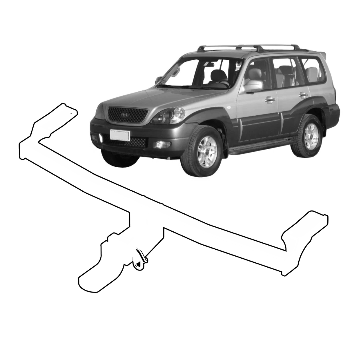 BTA Hyundai Terracan (11/2001 – 12/2008) Heavy Duty Towbar 2500/250kg Capacity
