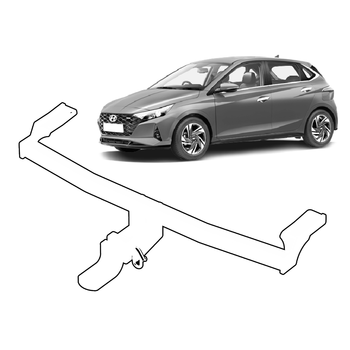 BTA Hyundai i20 (06/2012 – On) Light Duty Towbar 1000/100kg Capacity
