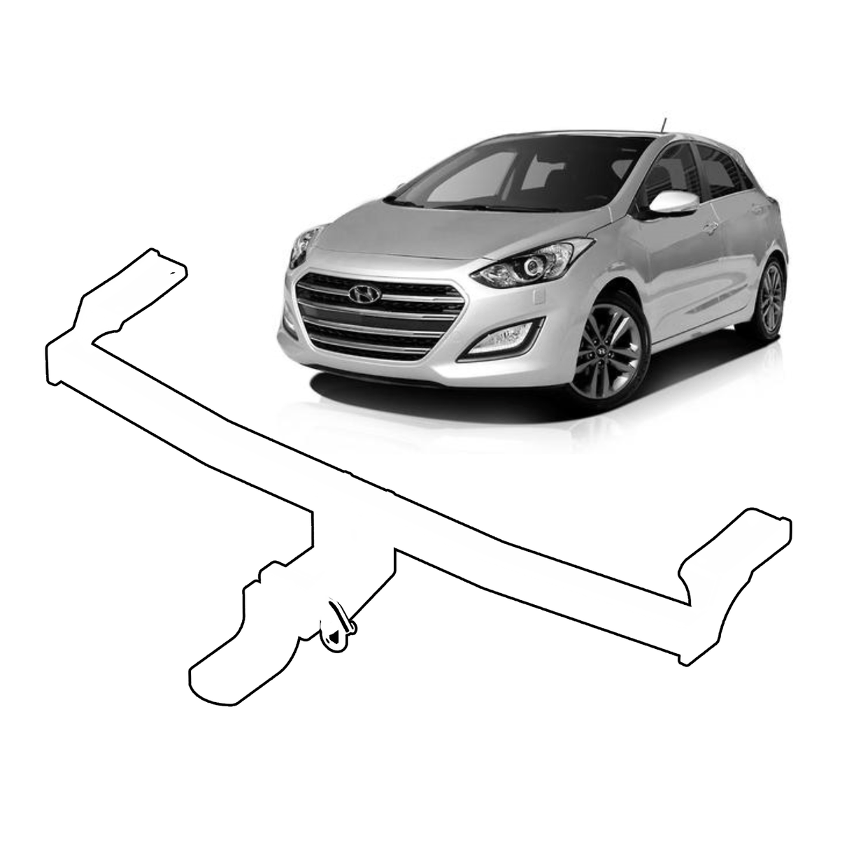 BTA Hyundai i30 (03/2012 – 03/2017) Light Duty Towbar 1200/75kg Capacity