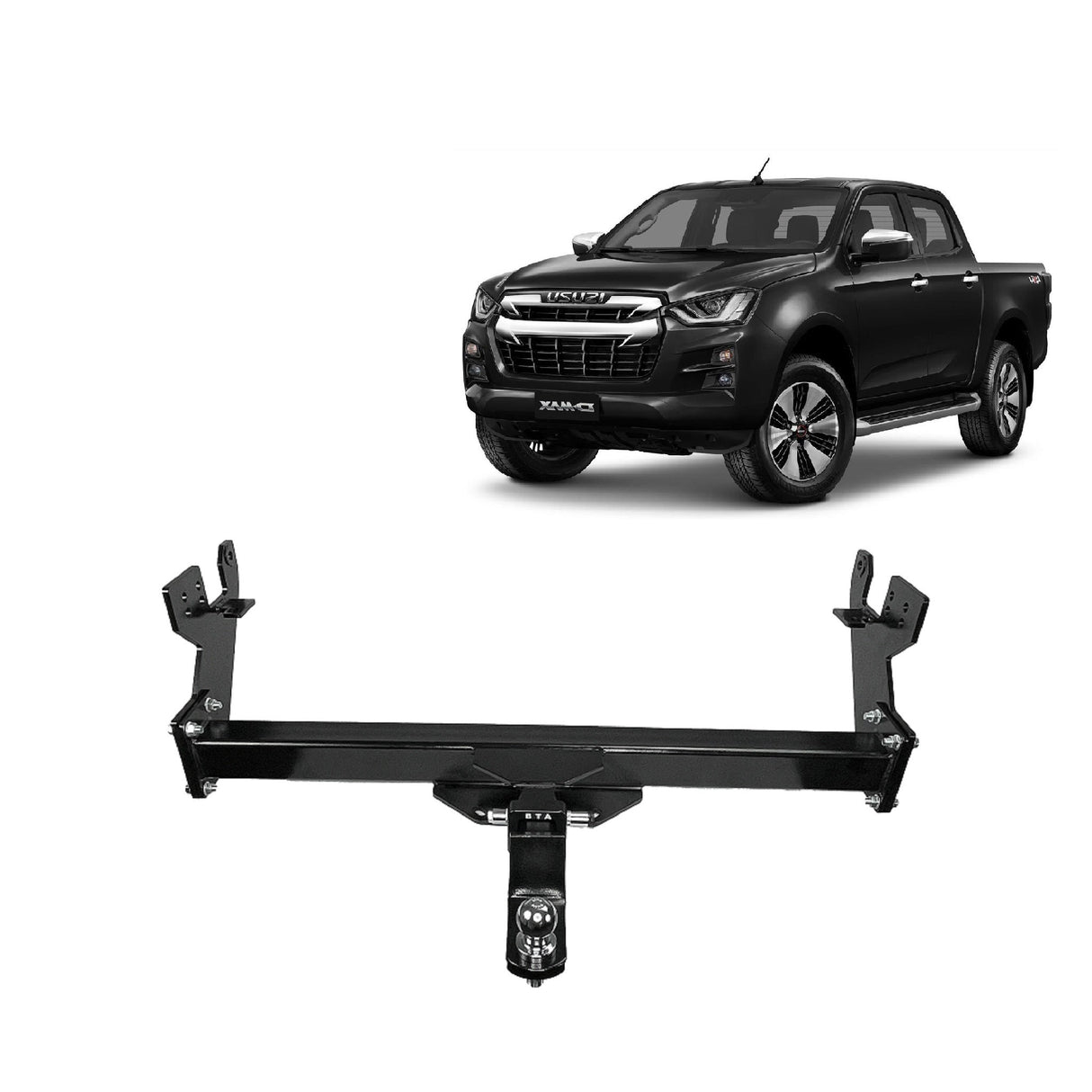 BTA Isuzu DMax Tub/Tray with Bumper Heavy Duty Towbar 3500/350kg Capacity