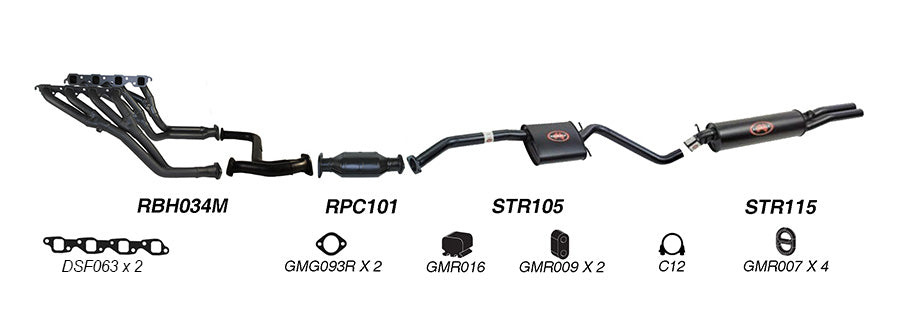 REDBACK | 2.5" Performance Engine Back Exhaust System | Holden Commodore Calais VP VR Sedan IRS Manual 1991 - 1995 | K-RPD14635