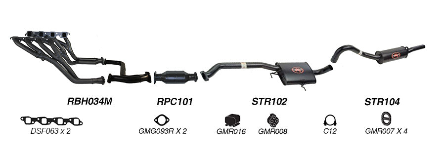 REDBACK - Holden Commodore VN/VP/VR V8 (1988 - 1995) Performance Headers & 2.5" Exhaust System