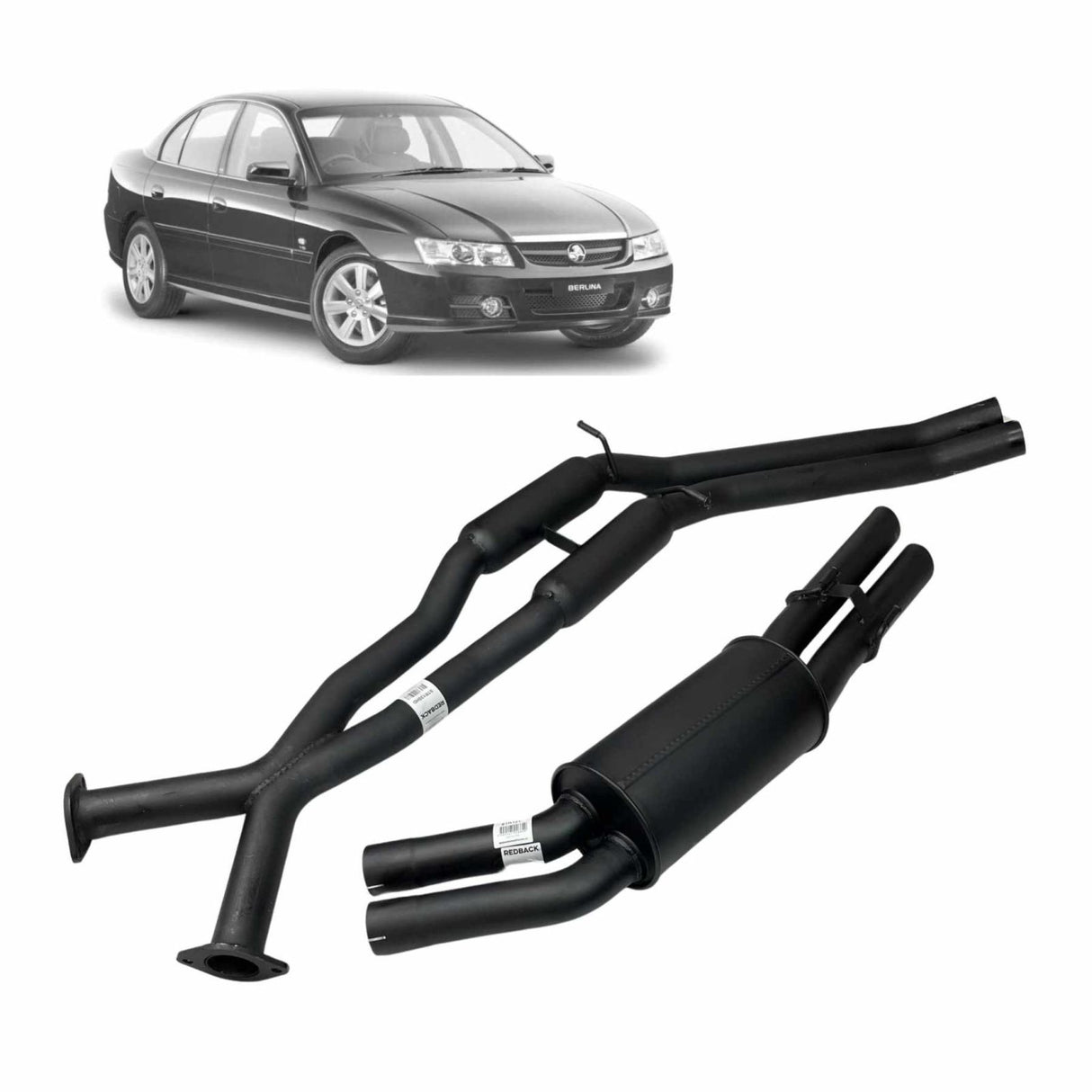 REDBACK - Holden Commodore 5.7L V8 VT VX VY VZ, VZ V6 or Supercharged Sedans (1997 - 2006) Catback Exhaust with Hotdogs & Rear Muffler