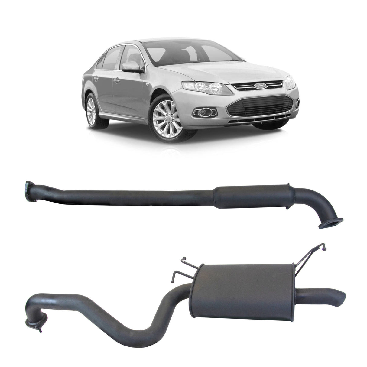 REDBACK - Ford Falcon FG Sedan (2008 - 2014) 2.5" Catback Exhaust with Hotdog Centre and Single Outlet Rear Muffler