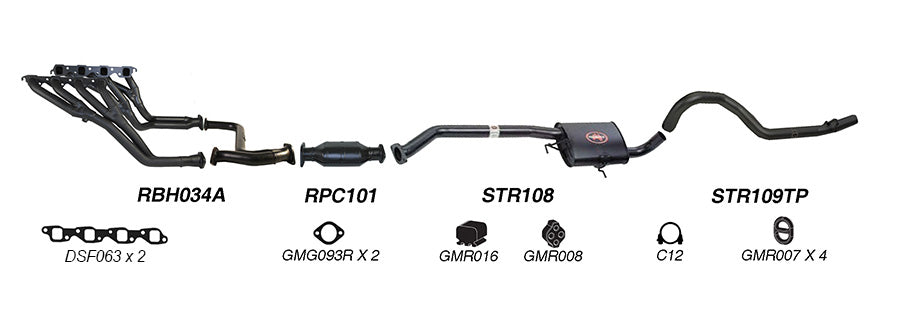 REDBACK | 2.5" Performance Exhaust System | Holden Commodore VG VN VP VR VS Ute Wagon 1988-2000 | K-RPT14597