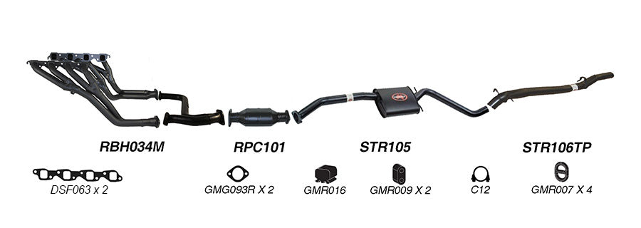Redback | 2.5" Performance Exhaust System | Holden Commodore Calais VS 5.0L V8 1995-1997 | K-RPT14664