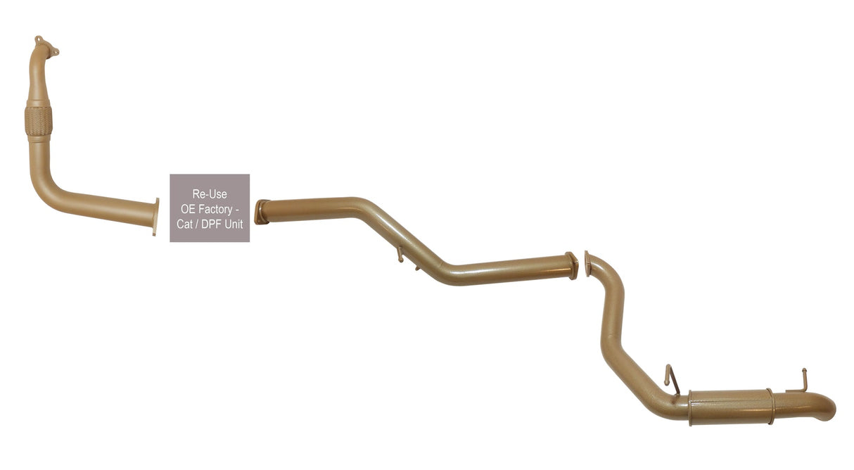 Pacemaker King Brown | Single 3" DPF Back Exhaust with Resonator | Mitsubishi Pajero NX 3.2L TD 2016-2021 | KBD9025-XXXR