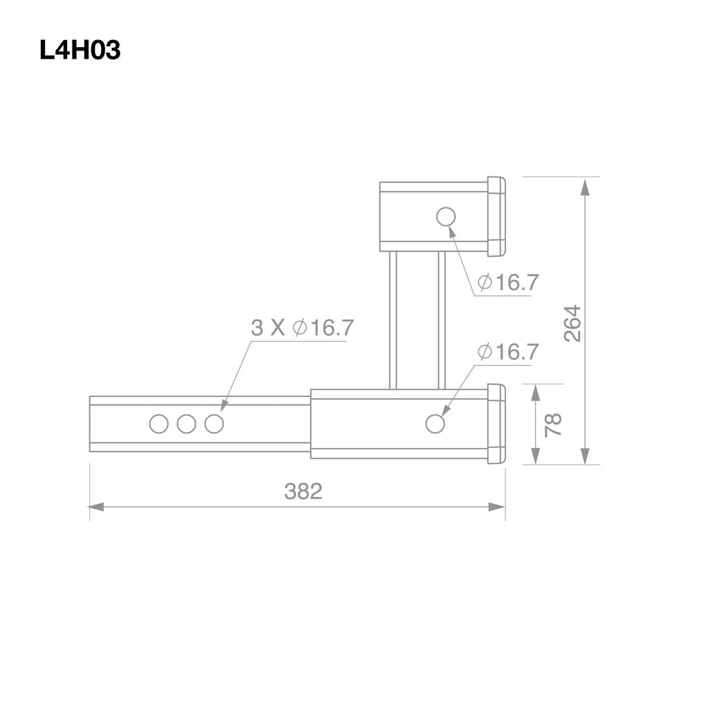 TAG - Dual Receiver Hitch Extender - 50mm Square