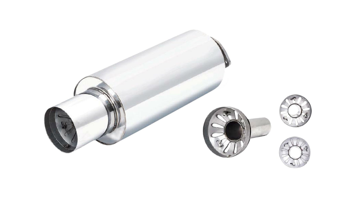 XFORCE - 3.5″ Inlet 4.5″ Straight Cut Tip, 7″ Cannon Muffler with Flange