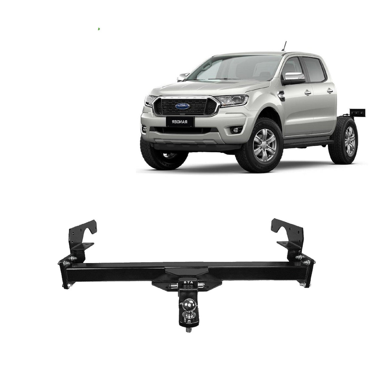 BTA Ford Ranger (09/2011 – 05/2022) Low and Hi Rider 2WD and 4WD Tray No Bumper Heavy Duty Towbar 3500/350kg Capacity