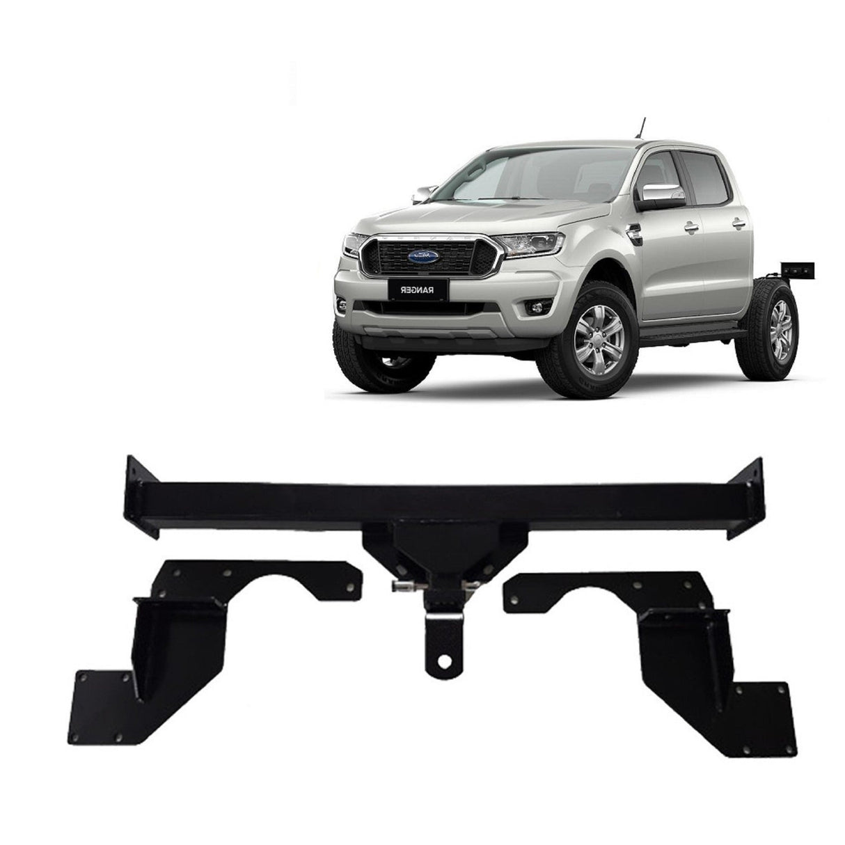 BTA Ford Ranger (09/2011 – 05/2022) Low and Hirider 2WD and 4WD Tray (No Bumper) Heavy Duty Towbar 3500kg Capacity