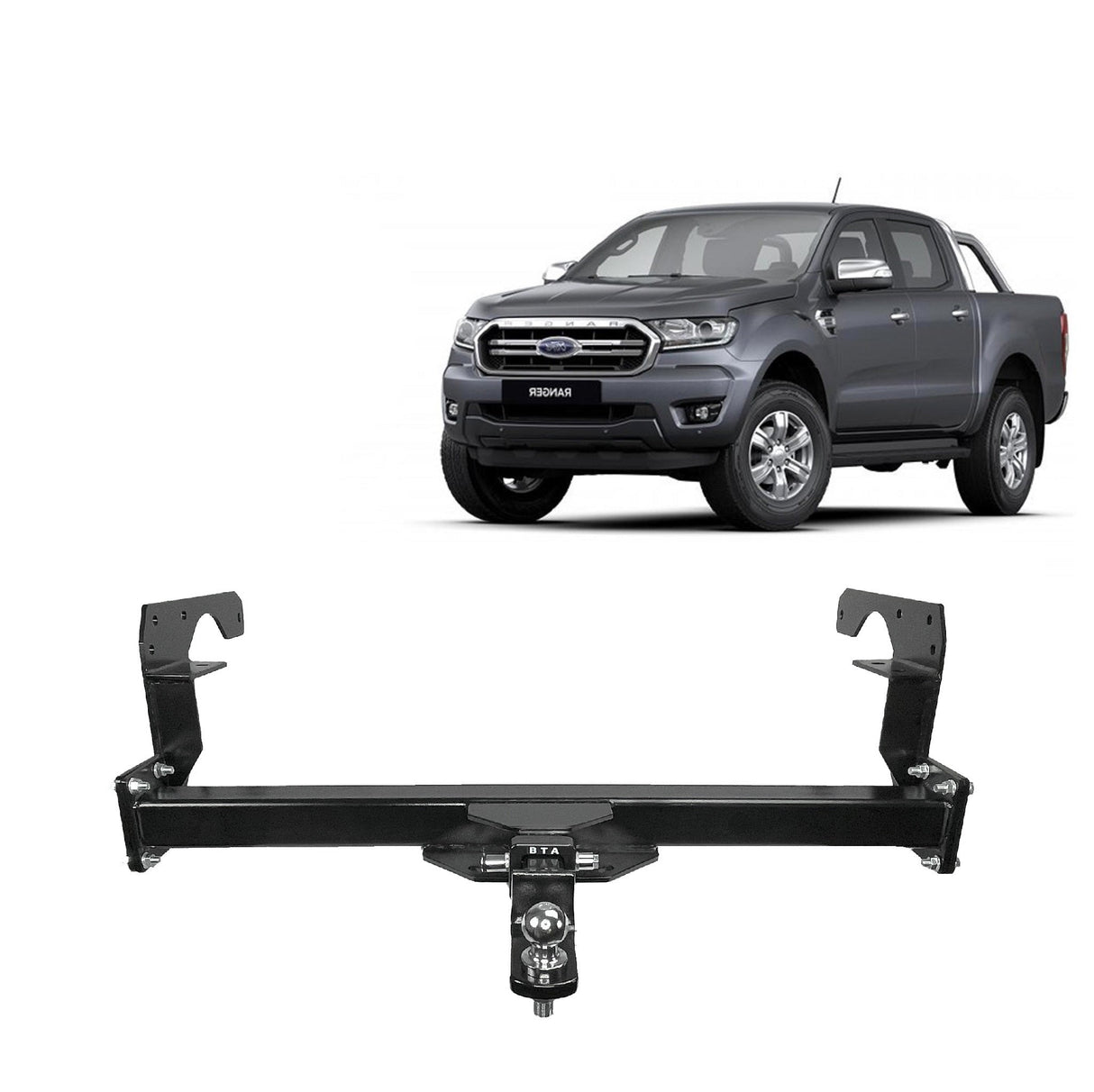 BTA Ford Ranger (09/2011 – 05/2022) Hi Rider 2WD and 4WD Ute with Bumper Heavy Duty Towbar 3500/350kg Capacity