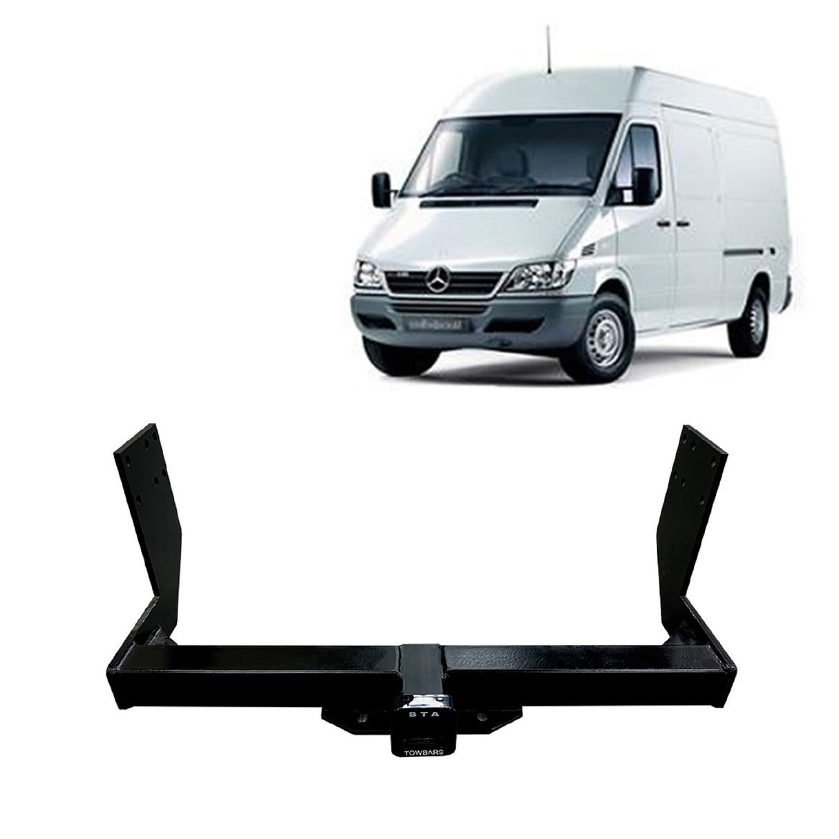 BTA MercedesBenz Sprinter Van (W910) Short Wheel Base Dual Rear Wheel (02/1998 – 10/2006) Heavy Duty Towbar 2000/150kg Capacity